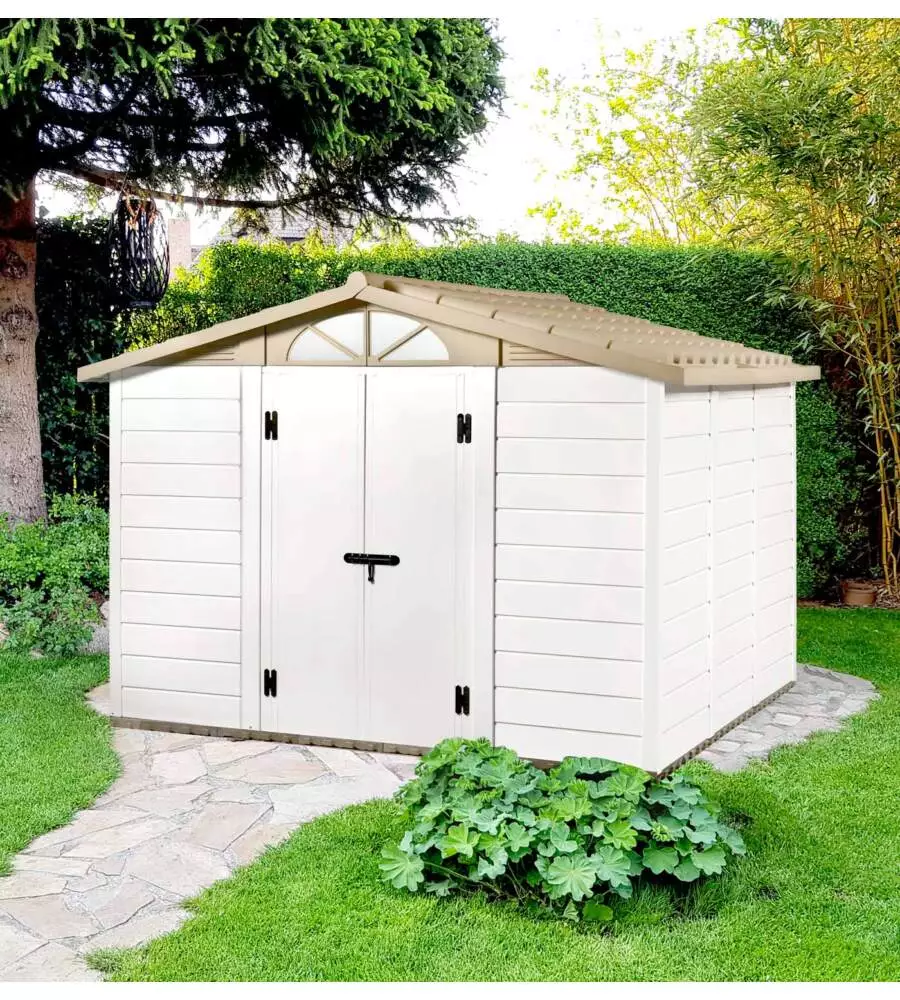 CASETTA DA GIARDINO IN PVC GAROFALO "TUSCANY 280" L.309 X P.261 X H.225 CM